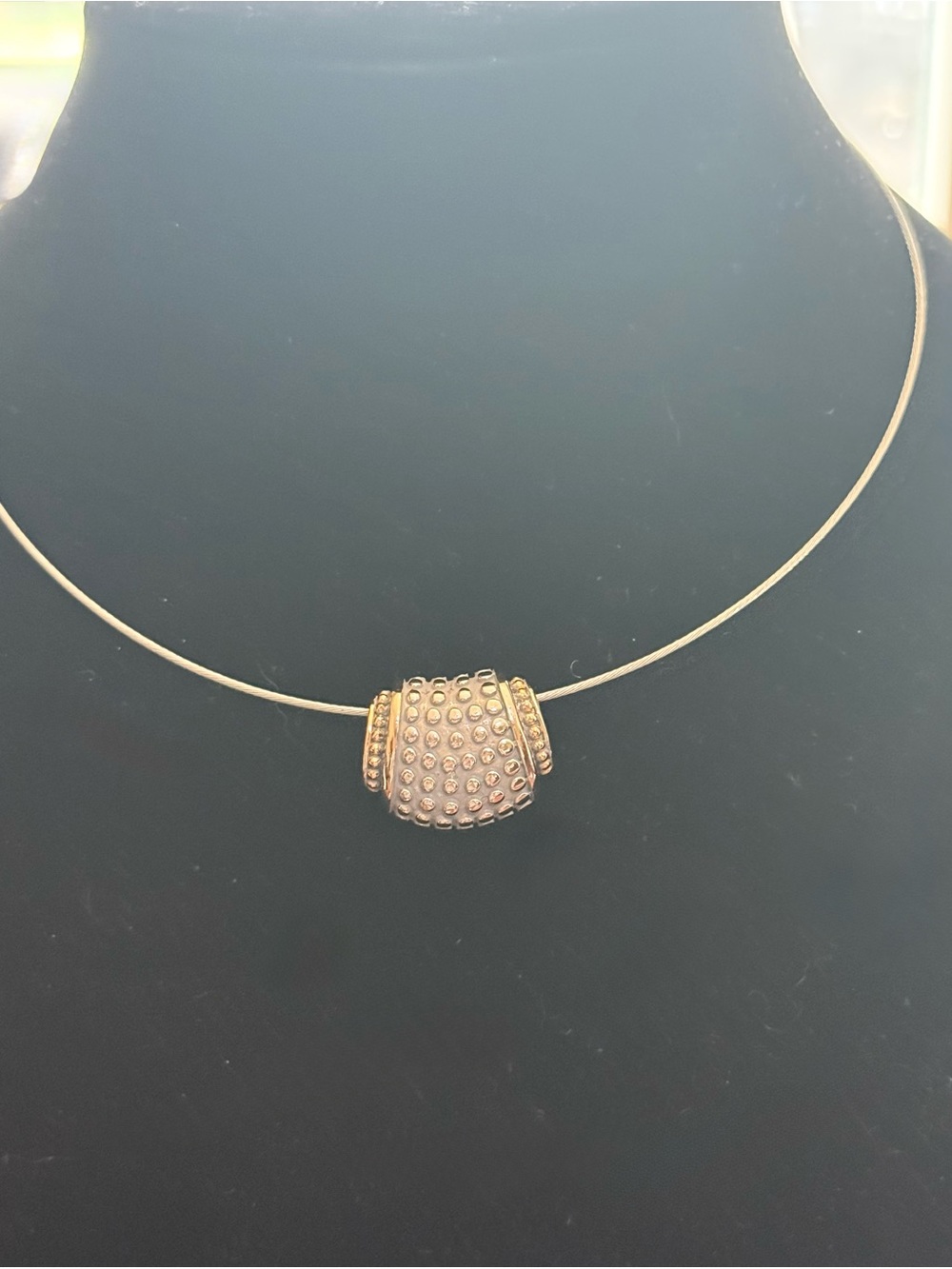 Vintage Bali Style Gold-Tone Pave Bead 16” Choker Necklace